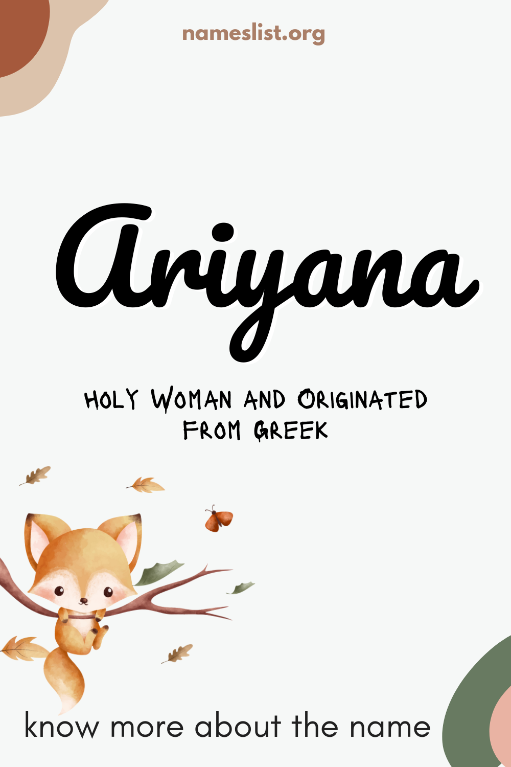 Ariyana meaning and origin