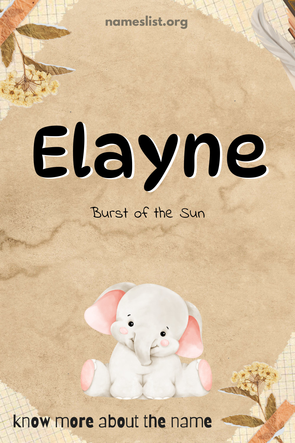 Elayne meaning and origin