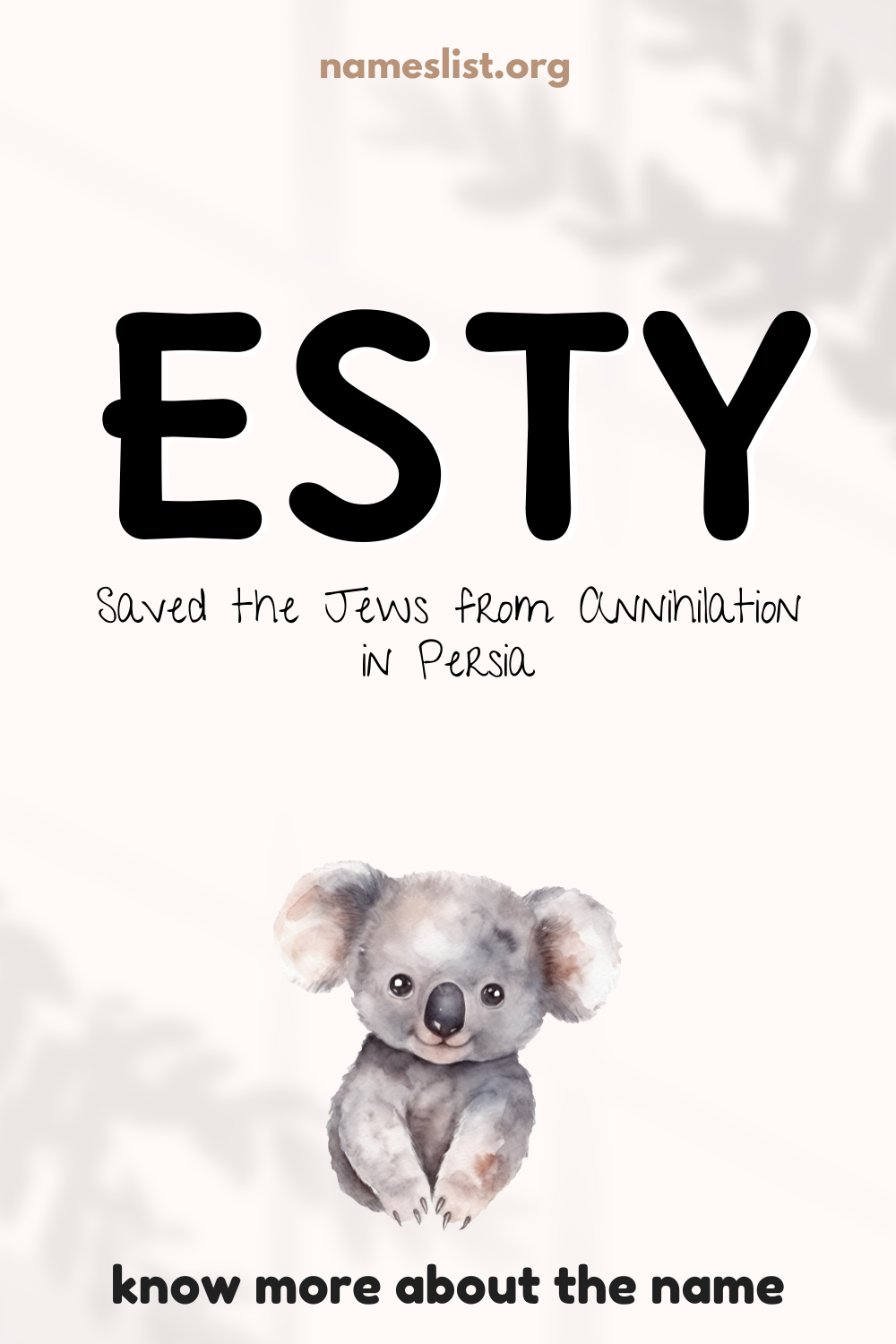 Esty meaning and origin