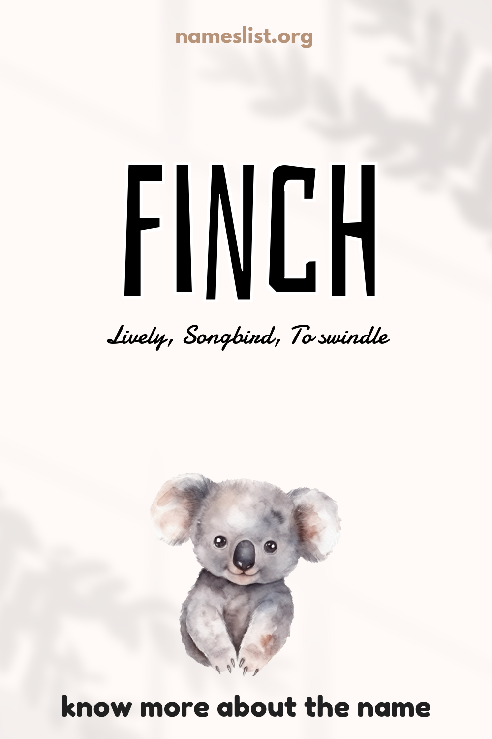 Finch meaning and origin