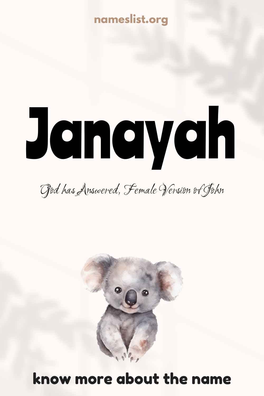 Janayah meaning and origin