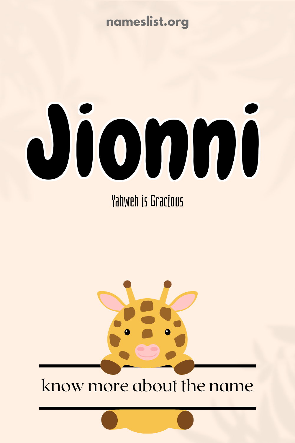 Jionni meaning and origin