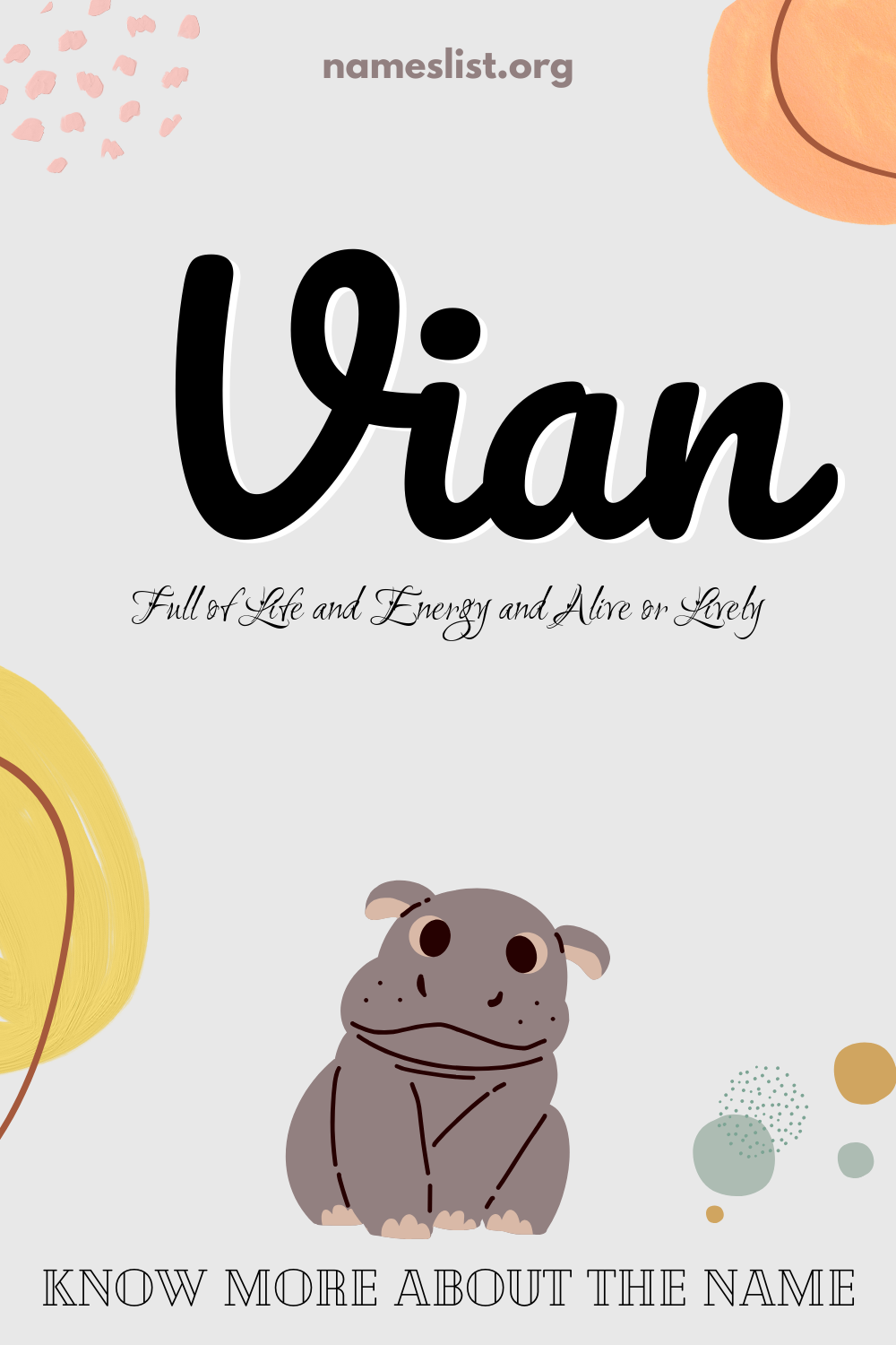 Vian meaning and origin