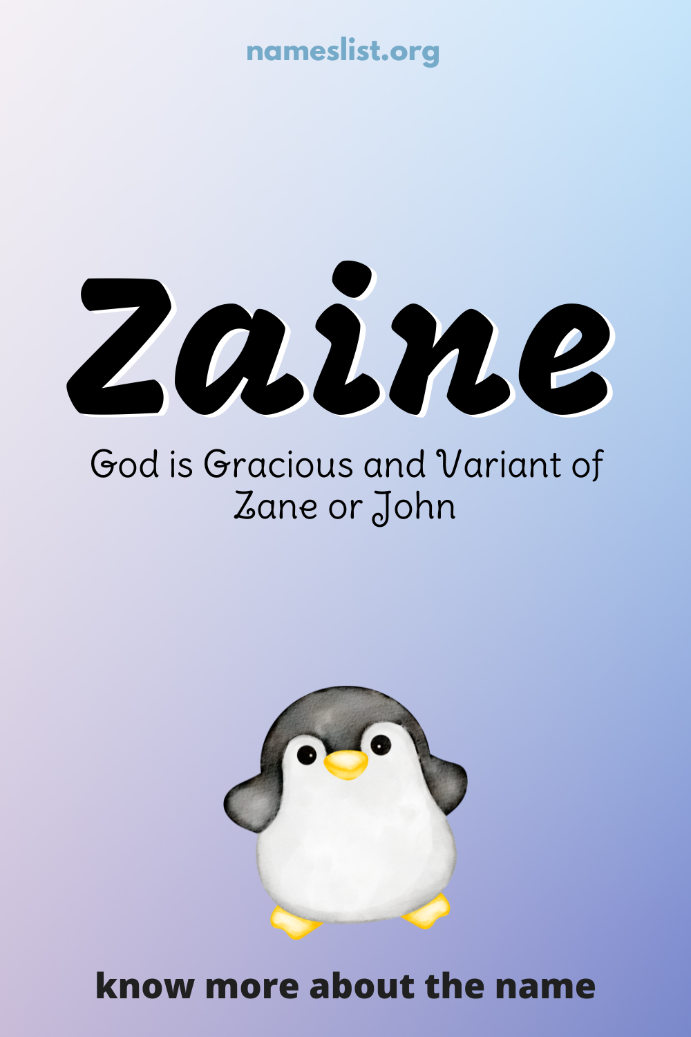 Zaine meaning and origin